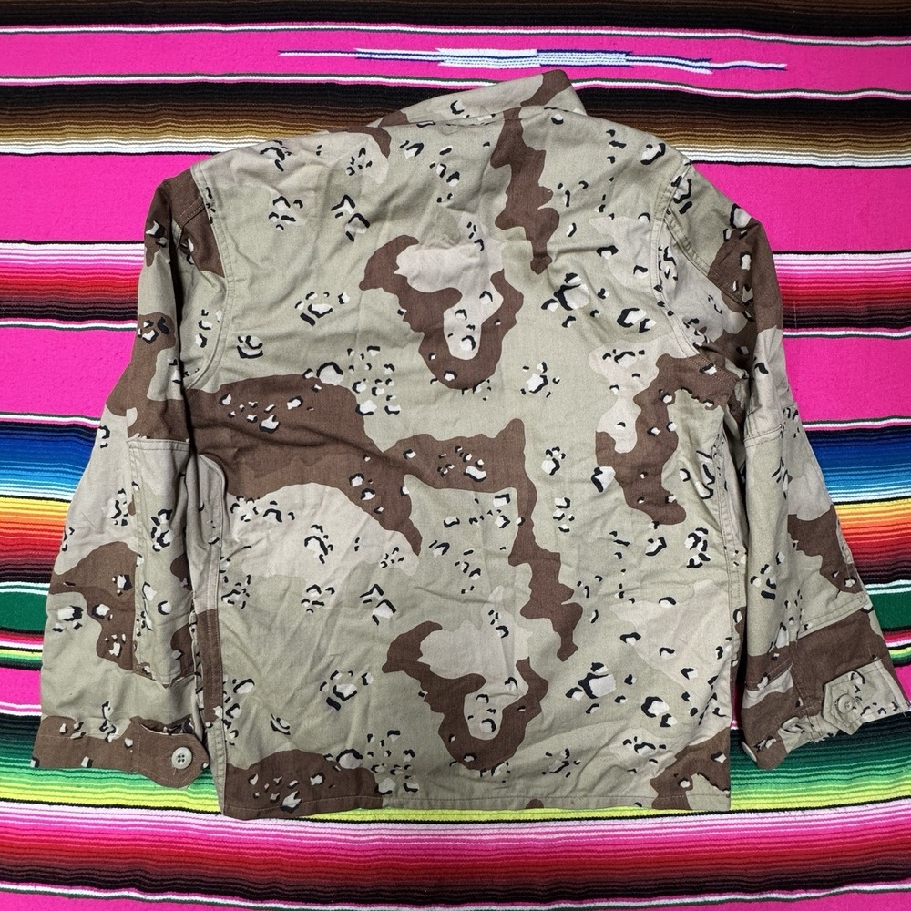 Vintage Military Desert Chocolate Chip Camo Shirt Men S X-Short Combat 4 Pockets - Picture 4 of 8